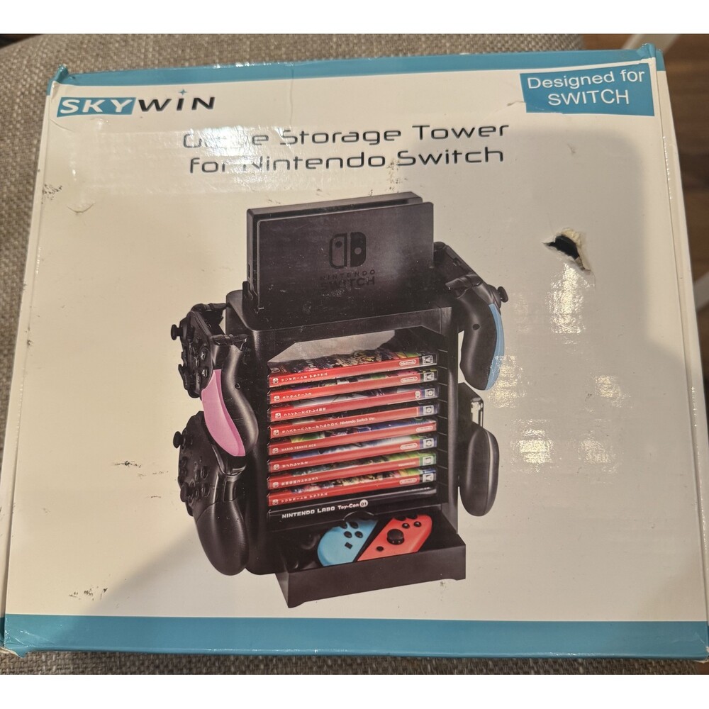Skywin NS Compatible Nintendo Switch Games Holder, Game Tower